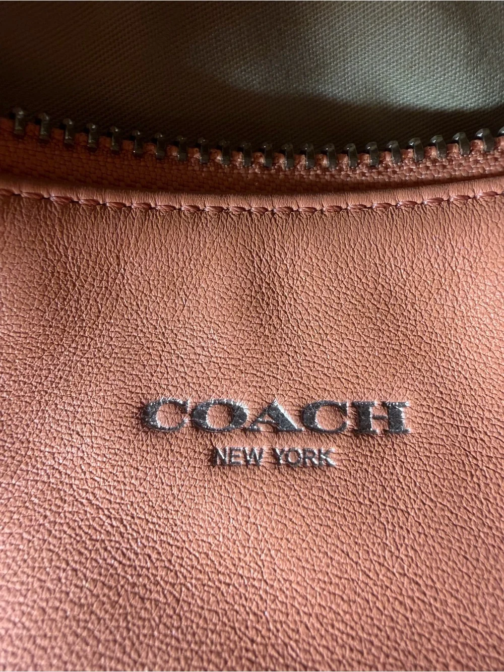 COACH Legacy Perforated Leather Courtenay Hobo 23704 SV/Coral w/Light Sand
